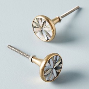 Tirador de Cajón Moderno Hecho a Mano con Incrustaciones de Latón y Nácar, Acabado Pulido, Ecológico, Precio al por Mayor Personalizado - Product Image 1