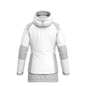 Veste de ski imperméable à capuche pour homme, couleur blanc-gris, fermeture éclair, style sportif, vêtements d'extérieur d'hiver, polyester - Product Image 2