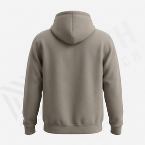 Sweat à capuche unisexe 100 % coton, coupe oversize, chaud et confortable pour l'hiver, motif imprimé uni, en molleton français lavé - Product Image 2