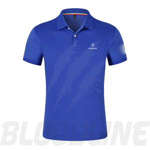 Camisa de Manga Corta para Hombre Bloodline, Color Sólido, Tejido de Punto, Transpirable, Corte Regular Formal, Azul Marino, Algodón 220g - Product Image 3