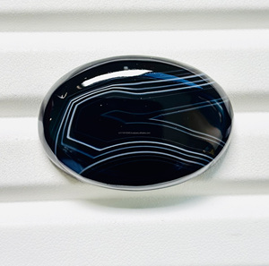 Natural <b>Black</b> Banded Agate Cabochon Mixed Shape Banded Agate Handmade <b>Polished</b> Semi-Precious Gemstone for Jewelry Making Stone - Product Image 2