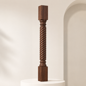 Solid Wood Twisted Newel Post 3.5x3.5x35.5 Inch Traditional Stair Part for Staircase Durable Design - Product Image 1
