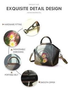 Bolso de mano con estampado de flores para mujer, bolsa de mano con estampado de flores, de diseñador de lujo, sobre el hombro, LKU-0742 - Product Image 3