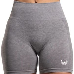 Shorts Deportivos de Cintura Alta para Mujer, Color Gris Jaspeado, Elásticos, de Compresión, para Entrenamiento, Fitness, Yoga, Ropa Deportiva - Product Image 3