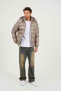 Veste d'hiver matelassée brillante personnalisée pour homme, manteau chaud à capuche en duvet, épais, imperméable, pour l'extérieur, mode décontractée - Product Image 2