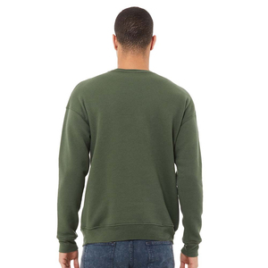 Sudadera de Cuello Redondo para Mujer, Color Verde Oliva, Manga Larga, Tejido de Algodón, Color Sólido, Ropa de Otoño, Transpirable, Corte Regular - Product Image 3
