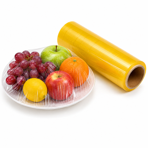 Hot Sale Transparent Flexible Household <b>Plastic</b> Film PVC Cling <b>Wrap</b> Roll for Food Packaging & Cutter Use - Product Image 1