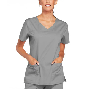 Ensembles de blouses médicales de qualité supérieure à col montant et manches courtes, en tissu polyester, pour infirmières et personnel hospitalier - Product Image 1