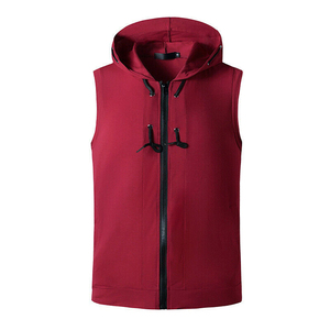 Débardeur à capuche sans manches pour homme en coton, séchage rapide, respirant, vêtement de sport, personnalisable avec logo, pour fitness - Product Image 5