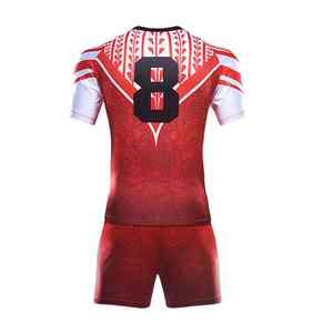 Uniformes de rugby personnalisés, conçus avec des coutures renforcées, en tissu polyester léger assurant durabilité et respirabilité lors des matchs. - Product Image 5