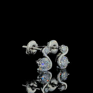 Piedra doble 1ct cada corte redondo Iced out pendiente en plata 925 Hip hop pendiente VVS moissanite diamante joyería para regalo de Navidad - Product Image 5