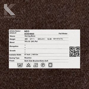 Tela de Espiga de Algodón y Poliéster, 420 GSM, Gruesa, Cepillada por Ambos Lados, 76% Algodón, 24% Poliéster, Transpirable y Duradera - Product Image 4