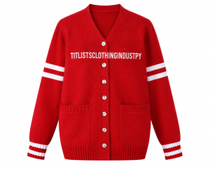   Pulls à col en V personnalisés de haute qualité avec lettres et logos d'universités, cardigans tricotés unisexes - Product Image 3