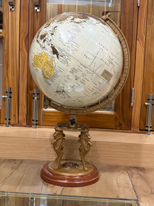 Globe terrestre avec base à boussole fonctionnelle, style vintage, finition laiton, décoration de bureau, cadeau pour les amateurs de voyages, décoration de bureau - Product Image 3