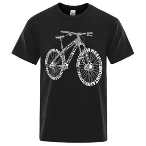 T-shirt pour homme vert olive à motif graphique VTT imprimé sur le devant, manches courtes, col rond, respirant, coupe classique - Product Image 2