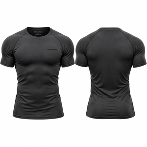 <b>Men</b> <b>Compression</b> T <b>Shirt</b> Black Short Sleeve Athletic Gym Training Sportswear Custom Logo Fitness Running Workout <b>Shirt</b> - Product Image 1