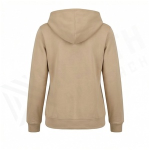 <b>Women</b> Hooded Quarter-<b>Zip</b> Sweatshirt Solid Color Casual Full Sleeve Midweight Fleece Autumn Wear with Front Pockets - Product Image 2