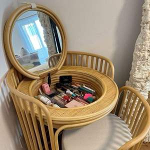 Juego de tocador de ratán más vendido con silla, venta al por mayor, fábrica de Vietnam, precios competitivos, tamaño personalizado - Product Image 3