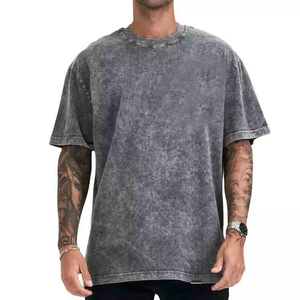 Camiseta de Moda Urbana con Lavado Ácido y Efecto Desgastado, Corte Holgado y Oversize, Camisetas TOEM Personalizadas con Lavado Ácido para Hombre, Ligeras, 100% Algodón, Talla L - Product Image 1