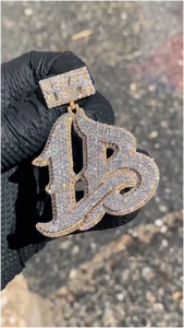 Colgante de moissanita personalizado con inicial, chapado en plata de ley 925, pasa la prueba del tester, para hombres y mujeres - Product Image 3