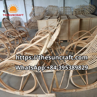 Vente en gros d'usine au Vietnam de luxe chaise berçante en rotin chaise de loisirs design moderne pour l'extérieur salon chambre à coucher salle à manger