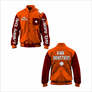 Best Manufacturer Made Eco-Friendly Breathable Men Letterman Winter Jacket With <b>Stand</b> Collar And Front Logo Customizable Colors - Product Image 1