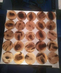 Boutons en corne de buffle vierges, colorés, pour costume, manteau élégant, pull, blanc avec noir, pour vêtement de sport - Product Image 3