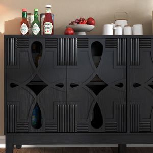60.5\" Mid Century Modern Sideboard Buffet Cabinet with 4 Adjustable Doors TV Media <b>Console</b> <b>Table</b> Practical <b>Storage</b> Solution - Product Image 6