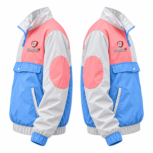 OEM Custom Unisex Color Block Windbreaker Half Zip Pullover Lightweight Nylon Jacket Private Label Direct from Factory Blimpex - Product Image 3