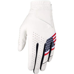 Factory Custom Golf Gloves Men Left Hand Right With Ball <b>Marker</b> USA Flag PU Leather Breathable Comfortable Weathersof Grip - Product Image 1