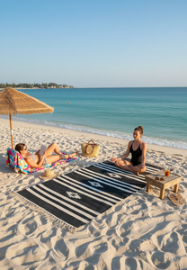 Tapis de couloir en coton tissé à la main, motif floral moderne, lavable en machine, réversible, noir, pour camping, maison, pique-nique, voyage, prière - Product Image 3