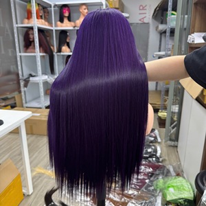 Peluca de Cabello Virgen Vietnamita Liso de Alta Calidad, Color Morado, para Mujeres, Precio al por Mayor, Producto Capilar de Moda - Product Image 5