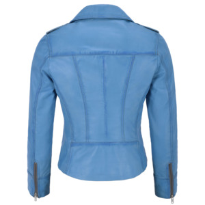 Chaqueta de Motociclista para Mujer, Ajustada, de Cuero Napa Suave 100% Genuino, Personalizada, con Cierres YKK, Varios Colores, MOQ Bajo - Product Image 3