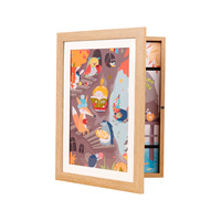 Cadre magnétique en bois pour enfants A3 A4, cadre photo multi-couches, support mural pour dessins et photos, vente en gros