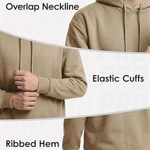 Premium Fabric Mens Hoodies Pullover Midweight Fleece Sweatshirt with Kangaroo Pocket Cotton <b>Polyester</b> Custom Logo Hoodie - Product Image 2