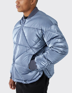 Chaqueta Acolchada de Lujo de Alta Calidad de Fabricante OEM, Unisex, Diseño Personalizado, Invierno, Gruesa, Brillante, Rellena de Algodón, Logotipo Frontal en Lona - Product Image 3