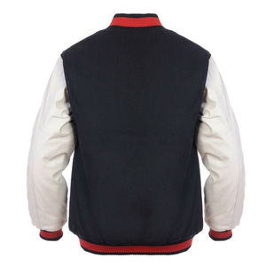 OEM Wholesale Wool Sleeves College Custom <b>Men</b> Baseball Varsity <b>Jacket</b> New Winter Unisex Zipper Stand Hooded Streetwear <b>Jacket</b> - Product Image 2