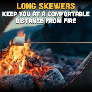 ไม้เสียบไม้ไผ่ขนาด 5 มม. ยาว 36 นิ้ว จำนวน 50 ชิ้น สำหรับย่างสเมอร์สและมาร์ชเมลโลว์ ใช้กับเตาไฟสำหรับปิ้งย่างและบาร์บีคิว - Product Image 4
