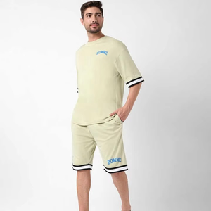 Ensemble Homme Été Respirant Décontracté T-shirt et Short Manches Courtes Style Urbain Tenue de Sport Oversize - Product Image 3