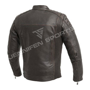 Chaqueta de cuero genuino para motociclistas, personalizada para hombre, fabricada por fabricantes de chaquetas de cuero para motociclistas, con forro acolchado interior. - Product Image 5