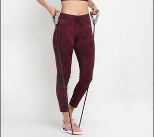Leggings de yoga taille haute pour femme, longueur cheville, imprimés, extensibles, en Spandex/Nylon, avec fermeture élastique à la taille, légers, motif numérique - Product Image 1