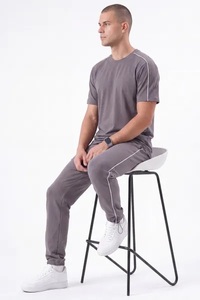 Survêtement de sport respirant et écologique pour homme, grande taille, élégant, automne, séchage rapide, polyester/coton - Product Image 2