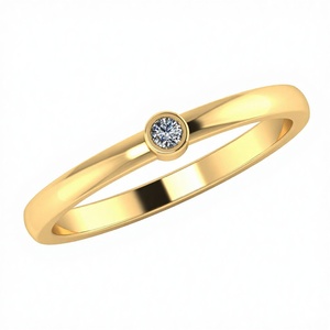 Anillo de Compromiso de Plata de Ley 925 con Moissanita para Hombre, Elegante Engaste de Bisel, Bañado en Platino, Banda de Eternidad Romántica, 2 Gramos - Product Image 1