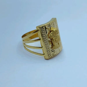 Traditional Gold Ashoka Pillar <b>Ring</b> <b>for</b> <b>Men</b> Religious Indian Government Symbol Design Finger <b>Ring</b> Classic Jewellery - Product Image 2