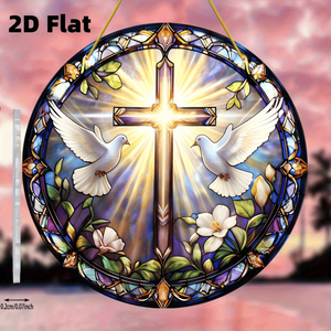 CIFbuy Elegante Acchiappasole a Croce da Appendere, Decorazione per Finestra in Acrilico Colorato, Regalo per Pasqua e Festività, Acchiappasole in Cristallo TikTok - Product Image 4