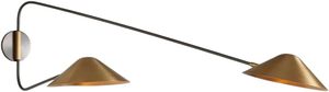 1950s Mid-Century Italian Brass Diabolo Swing Arm Wall <b>Sconce</b> – Stilnovo Style, Dual <b>Light</b> Fixture. - Product Image 2