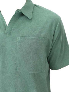 Ensemble polo décontracté d'été pour homme, respirant, 2 pièces, 100% coton tricoté, coupe ajustée, couleur assortie, t-shirt polo et short - Product Image 3