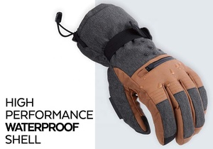 Gants de ski chauffants sur mesure SGW-3 2026 à prise robuste, imperméables, avec fermeture éclair au poignet, en cuir PU, garantie 100 % - Product Image 5