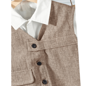 ชุดสูทเด็กผู้ชายแบบไม่สมมาตร 3 ชิ้น (เสื้อกั๊ก เสื้อเชิ้ต และกางเกง) - Product Image 2