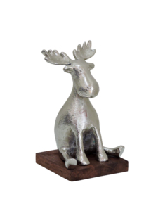 Figurine de renne en fer et marbre, design moderne, artisanale, décoration de table de Noël, sculpture animale - Product Image 2